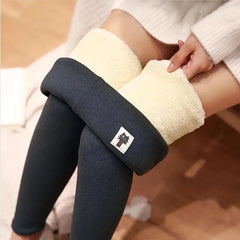 S-5XL Women Winter Fleece Lined Leggings High Waist Velvet Keep Warm Pants Solid Comfortable Stretchy Thermal Tights Leggins