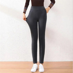 S-5XL Women Winter Fleece Lined Leggings High Waist Velvet Keep Warm Pants Solid Comfortable Stretchy Thermal Tights Leggins