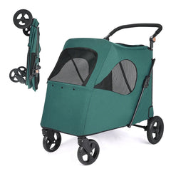 Large Dog ﻿ Wedyvko 4 Wheels Outdoor Dog Pet Stroller for Dogs Stroller Pet Carriers for Dogs Large Size with Adjustable Handle