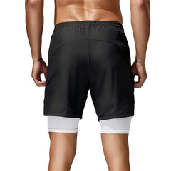 Men Gym Fitness Running Shorts Man Casual Sport Short Pants Lightweight Double-decker Sportswear Training Workout Jogging Shorts