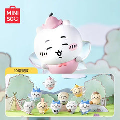 Miniso Chiikawa Happy Partner Series Blind Box Cute Doll Trendy Play Desktop Ornament Model Cartoon Toys Decor Gift