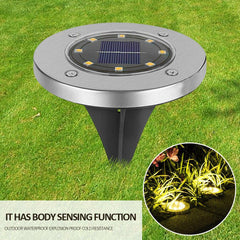 4/8 LEDs Solar Powered Buried Light Outdoor Pathway Garden Decking