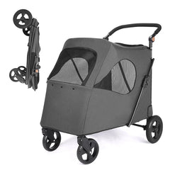 Large Dog ﻿ Wedyvko 4 Wheels Outdoor Dog Pet Stroller for Dogs Stroller Pet Carriers for Dogs Large Size with Adjustable Handle