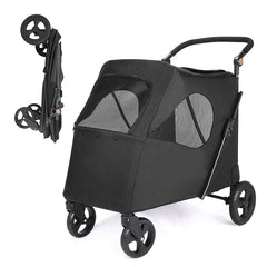 Large Dog ﻿ Wedyvko 4 Wheels Outdoor Dog Pet Stroller for Dogs Stroller Pet Carriers for Dogs Large Size with Adjustable Handle