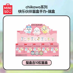 Miniso Chiikawa Happy Partner Series Blind Box Cute Doll Trendy Play Desktop Ornament Model Cartoon Toys Decor Gift