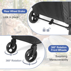 Large Dog ﻿ Wedyvko 4 Wheels Outdoor Dog Pet Stroller for Dogs Stroller Pet Carriers for Dogs Large Size with Adjustable Handle