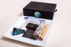 Manifest Ritual Kit with Labradorite, Clear Quartz, Sage, Palo Santo,