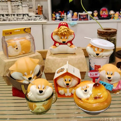 ﻿ Achai Shiba Inu Blind Box Figure Cosplay Food Series  Mysterious Box Collection Pvc Model Surprise Birthday Toy Gift For Kid