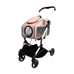 4 Wheels Pet Carriers Stable Weight One Handle Foldable Pet Stroller