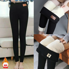 S-5XL Women Winter Fleece Lined Leggings High Waist Velvet Keep Warm Pants Solid Comfortable Stretchy Thermal Tights Leggins