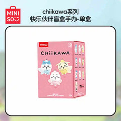 Miniso Chiikawa Happy Partner Series Blind Box Cute Doll Trendy Play Desktop Ornament Model Cartoon Toys Decor Gift